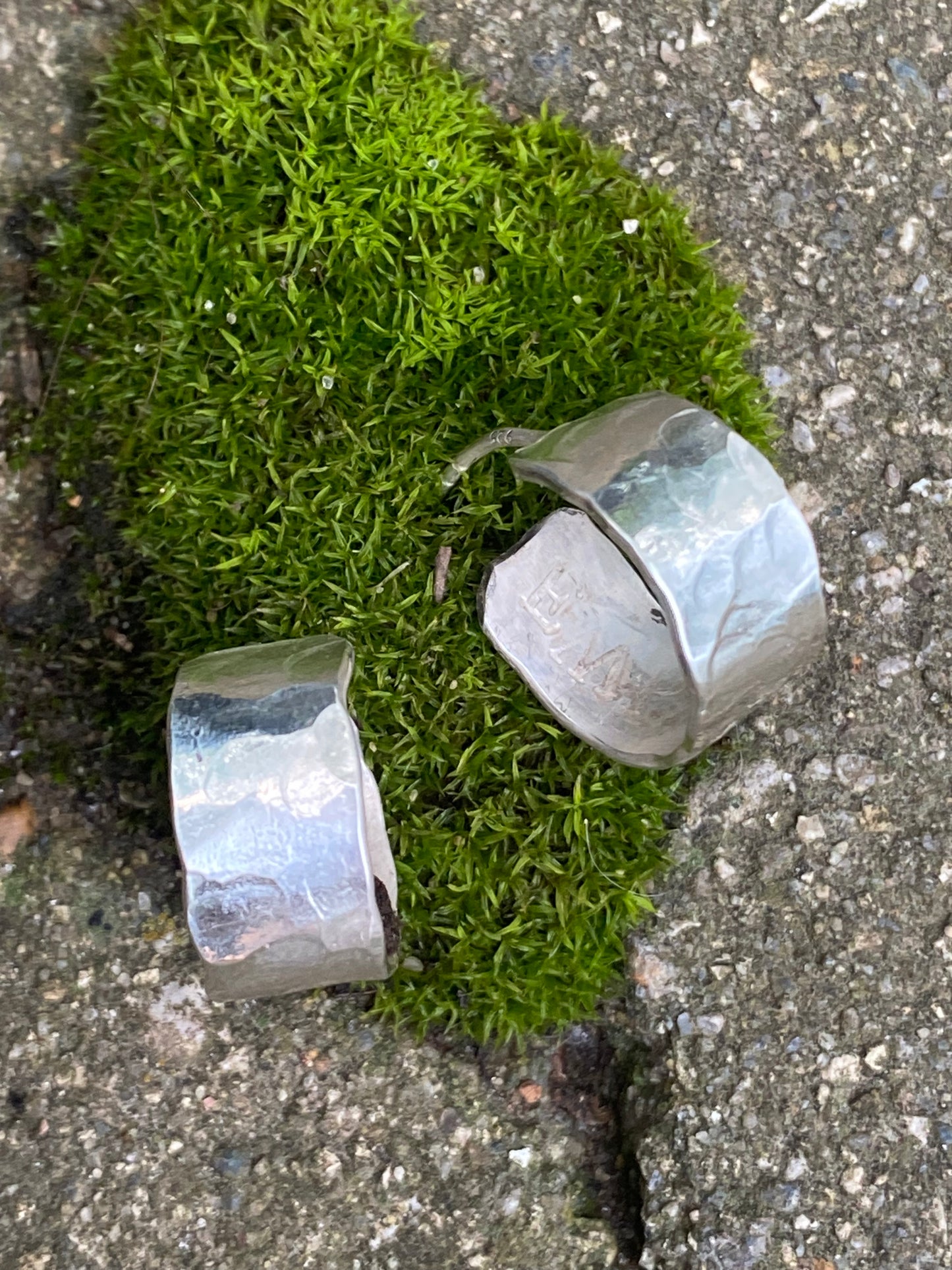 Hammered Huggie Hoops