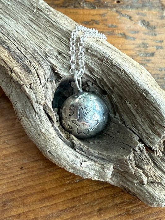 Sterling Silver Lentil Bead Pendant