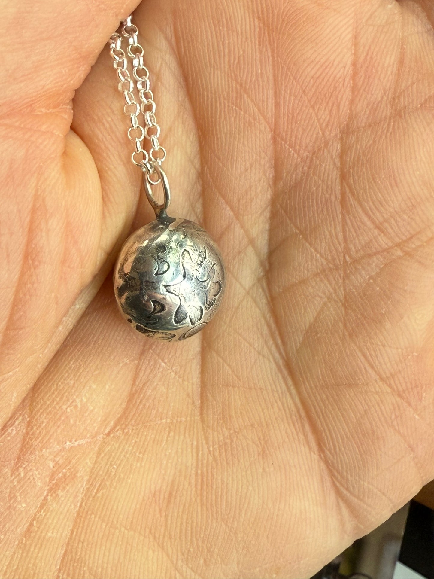 Sterling Silver Lentil Bead Pendant