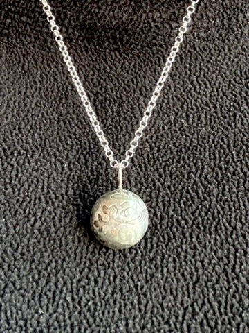 Sterling Silver Lentil Bead Pendant